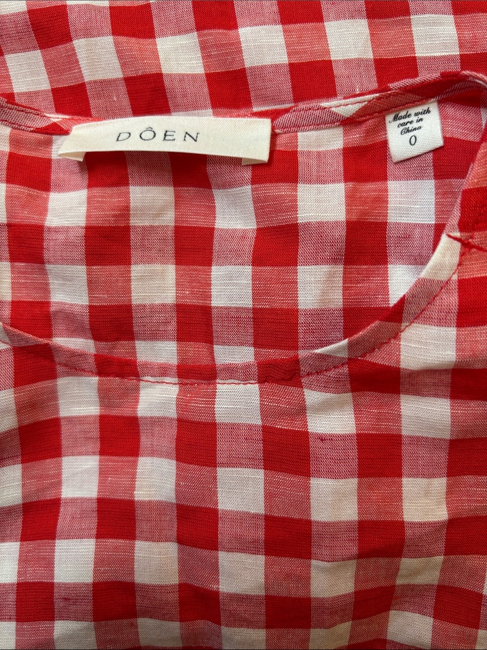 Doen Coralie Scarlet Marilyn Gingham Sleeveless Mini Shift Dress with Buttons - Picture 5 of 10
